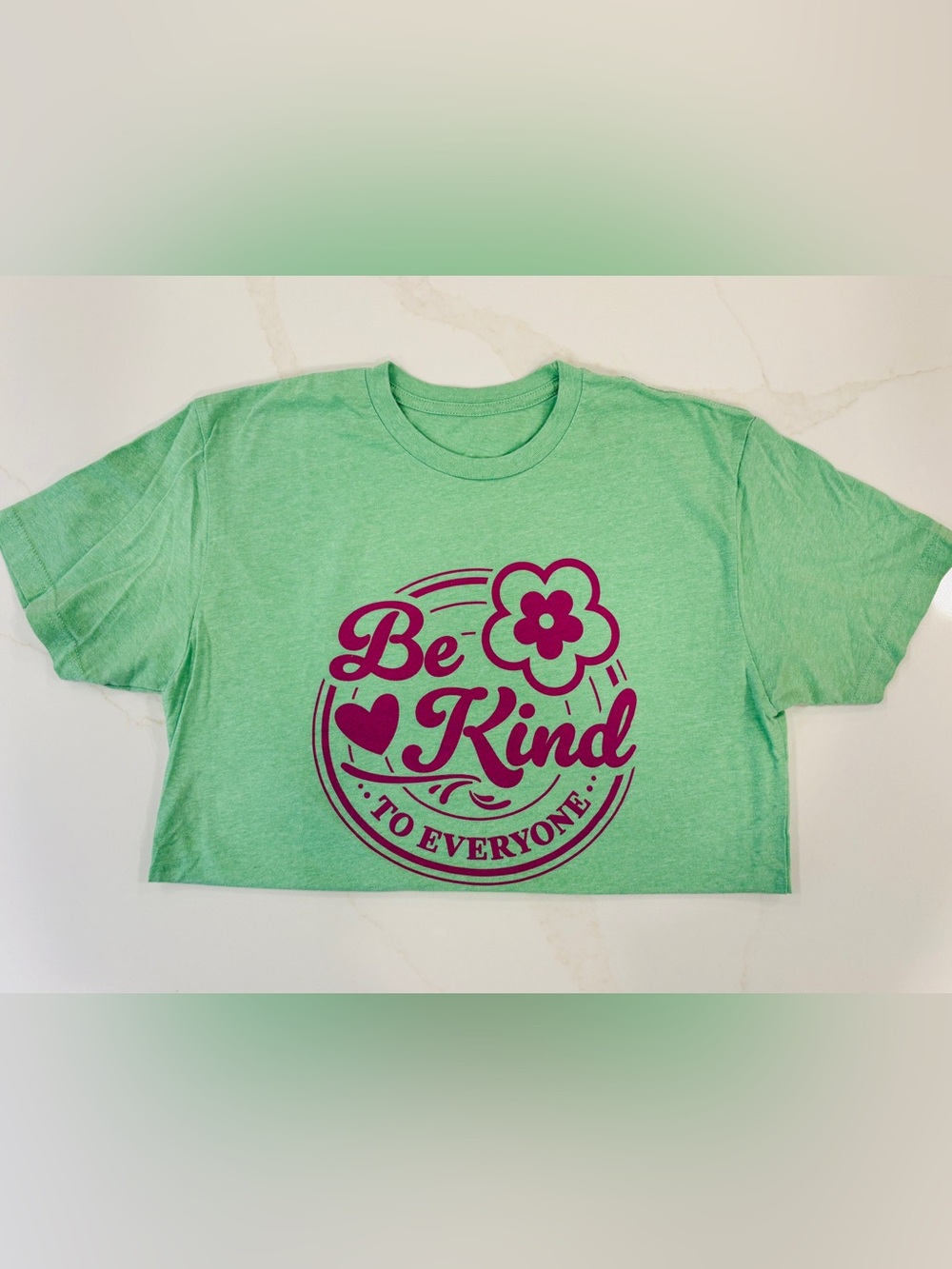 Teacher "Be Kind" Graphic Tee - Bright Green and Magenta